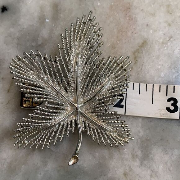 Vintage Sarah Coventry Silver Frost Lacey Oak Leaf Brooch  Sarah Coventry Bright Silver Leaf Brooch